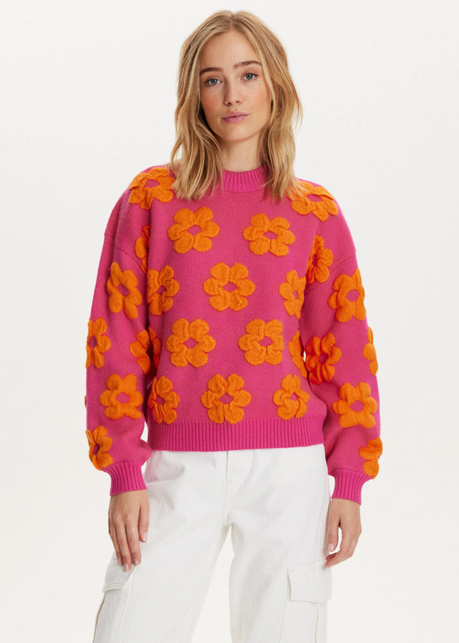 UNICORN Women's sweater with flowers, pink, green, black, xxs, xs, s, m, l, xl