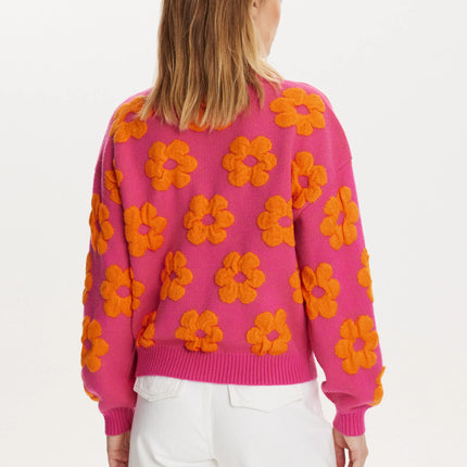 UNICORN Women's sweater with flowers, pink, green, black, xxs, xs, s, m, l, xl