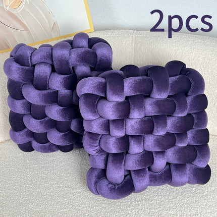 UNICORN 2pcs Set of Golden Velvet Hand-Knotted Square Decorative Pillows different colors