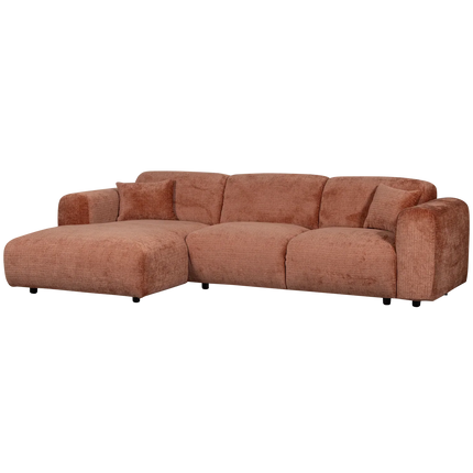 UNICORN Cloud chaise longue sofa left chenille pink beige natural brown terra Height: 80 cm Width: 280 cm Depth: 165 cm