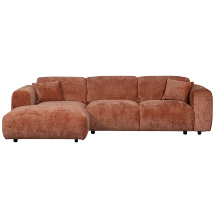 UNICORN Cloud chaise longue sofa left chenille pink beige natural brown terra Height: 80 cm Width: 280 cm Depth: 165 cm