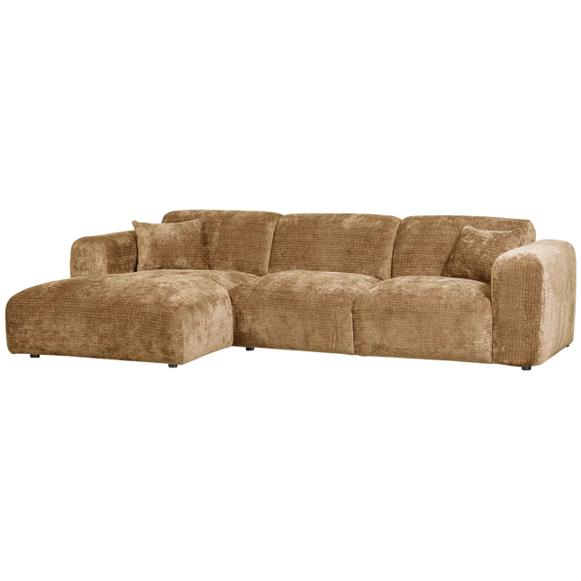 UNICORN Cloud chaise longue sofa left chenille pink beige natural brown terra Height: 80 cm Width: 280 cm Depth: 165 cm