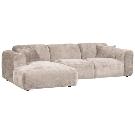 UNICORN Cloud chaise longue sofa left chenille pink beige natural brown terra Height: 80 cm Width: 280 cm Depth: 165 cm