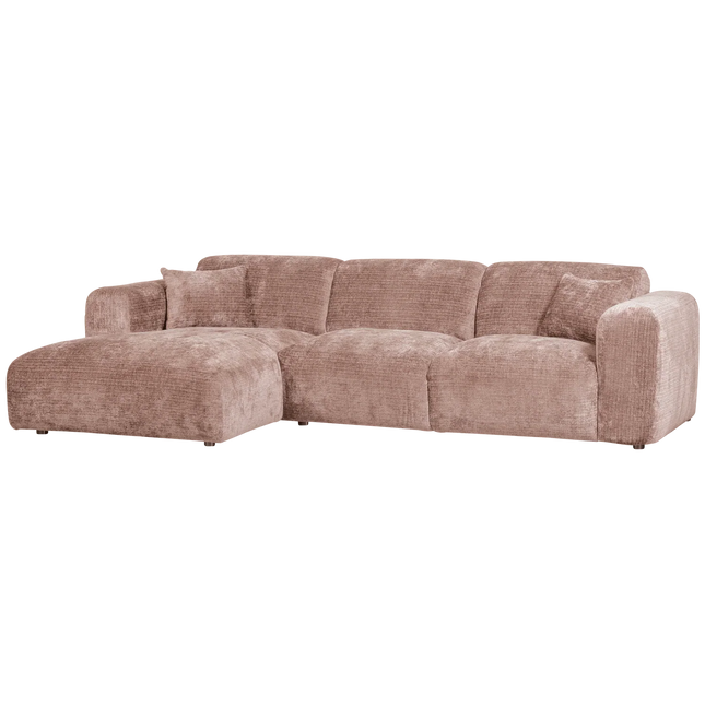 UNICORN Cloud chaise longue sofa left chenille pink beige natural brown terra Height: 80 cm Width: 280 cm Depth: 165 cm