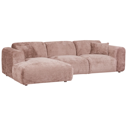 UNICORN Cloud chaise longue sofa left chenille pink beige natural brown terra Height: 80 cm Width: 280 cm Depth: 165 cm