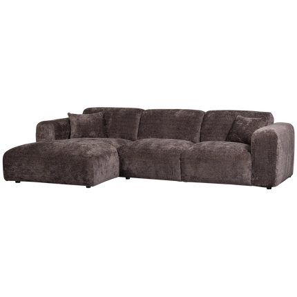 UNICORN Cloud chaise longue sofa left chenille pink beige natural brown terra Height: 80 cm Width: 280 cm Depth: 165 cm