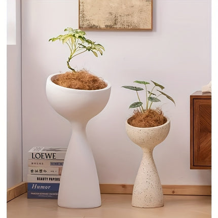 UNICORN Resin Vase with Drainage Hole 45.72cm Tal Indoor & Outdoor White Black