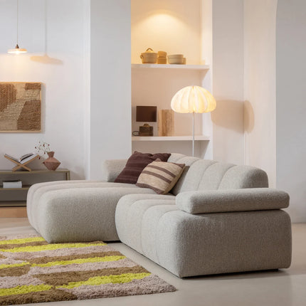 UNICORN Mojo corner sofa left bouclé beige brown yellow/brown rust brown Height: 74 cm Width: 284 cm Depth: 160 cm