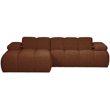 UNICORN Mojo corner sofa left bouclé beige brown yellow/brown rust brown Height: 74 cm Width: 284 cm Depth: 160 cm
