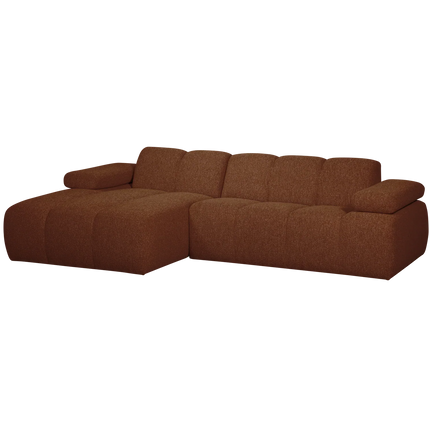 UNICORN Mojo corner sofa left bouclé beige brown yellow/brown rust brown Height: 74 cm Width: 284 cm Depth: 160 cm