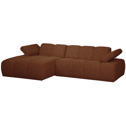 UNICORN Mojo corner sofa left bouclé beige brown yellow/brown rust brown Height: 74 cm Width: 284 cm Depth: 160 cm