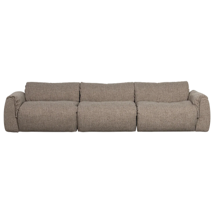 UNICORN 3-seater sofa woven fabric brown melange Armrest height from ground 22 cm Armrest width 23 cm Leg thickness 4 cm Leg height 4 cm Space between legs 90 Seat width 265 cm Seat depth: 62 cm Seat height: 48 cm