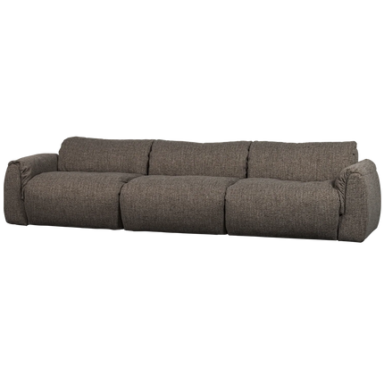 UNICORN 3-seater sofa woven fabric brown melange Armrest height from ground 22 cm Armrest width 23 cm Leg thickness 4 cm Leg height 4 cm Space between legs 90 Seat width 265 cm Seat depth: 62 cm Seat height: 48 cm
