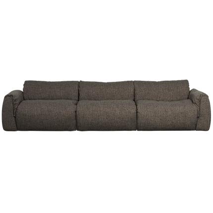 UNICORN 3-seater sofa woven fabric brown melange Armrest height from ground 22 cm Armrest width 23 cm Leg thickness 4 cm Leg height 4 cm Space between legs 90 Seat width 265 cm Seat depth: 62 cm Seat height: 48 cm