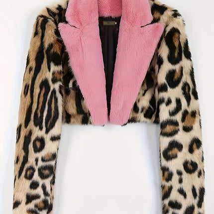 UNICORN Faux Coat Fashion Personality Temperament Women Faux Leopard Coat xs s m l xl