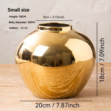UNICORN 1pc Golden Decorative Ceramic Vase