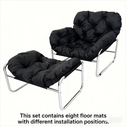 UNICORN Single Reclining Sofa Chair with Footrest Black White Brown