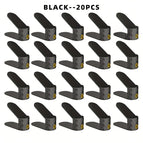 【Black 20pcs】Adjustable shoe holder suitable for sneakers/high heels/slippers, etc