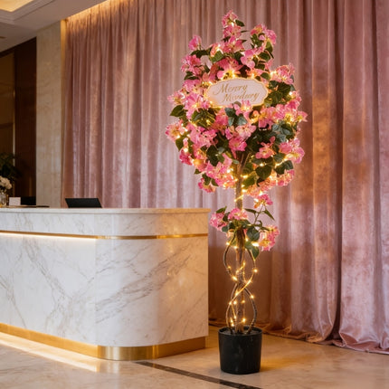 UNICORN 180cm High Simulated Bougainvillea Tree Red Pink