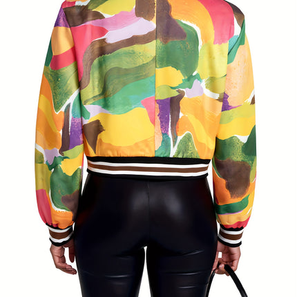 UNICORN designed Trendy Patterned Baseball Jacket for Women s m l xl xxl