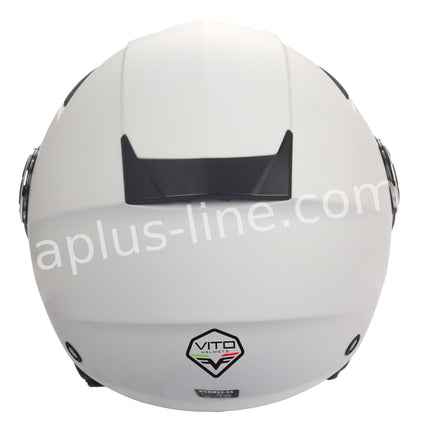 Scooter bromfiets zomerhelm jet helm vito bravo roof boxer glans wit matt zwart maten xs s m l xl | Scooterhelm