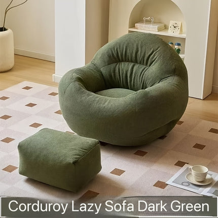 UNICORN Lazy Sofa with Footrest, 2pcs Set Green White Orange