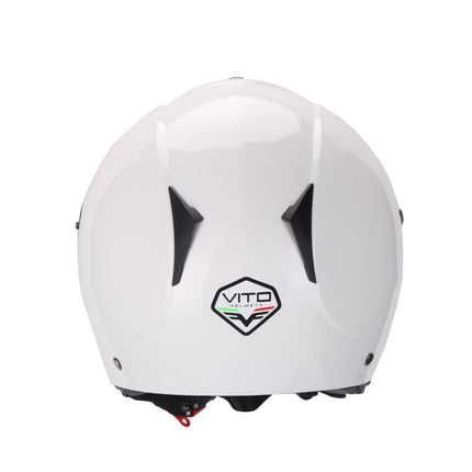 Scooter bromfiets zomerhelm jet helm vito palermo roof boxer mat zwart wit maten xs s m l xl xxl | Scooterhelm
