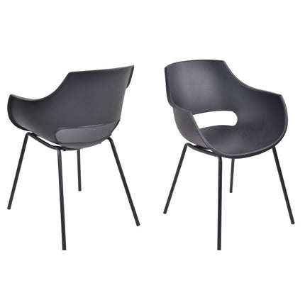 UNICORN Bucket chair black set of 2 57.50x51x80