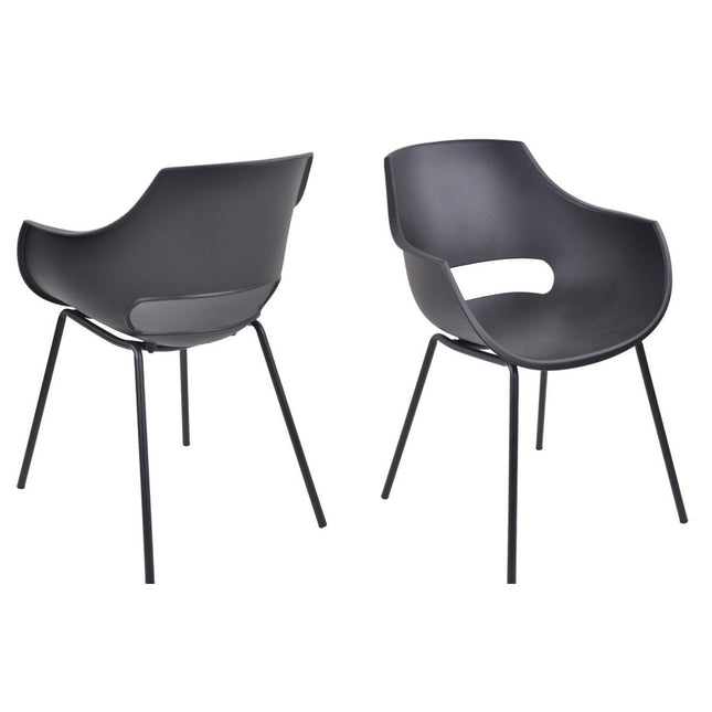 UNICORN Bucket chair black set of 2 57.50x51x80