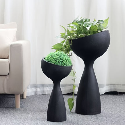 UNICORN Resin Vase with Drainage Hole 45.72cm Tal Indoor & Outdoor White Black