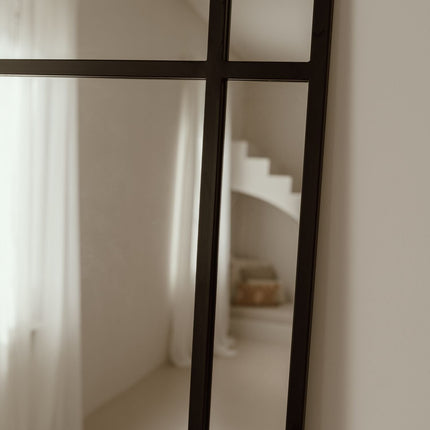 Grote Staande Spiegel Ruiten 180x80 Zwart