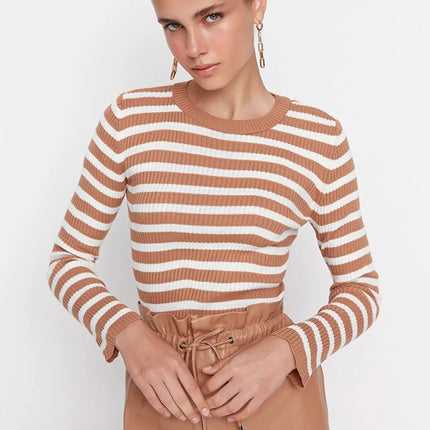 UNICORN Women's sweater striped purple beige pink green orange black white blue dark blue red s m l