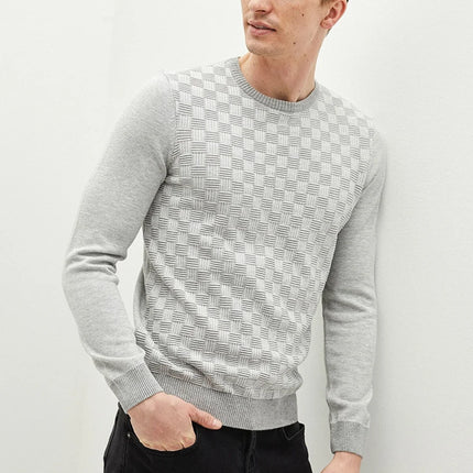 UNICORN Men's sweater checked gray s m l xl xxl