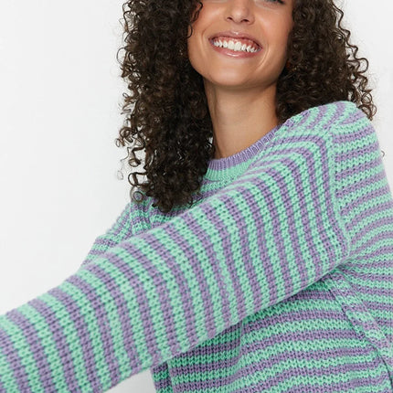 UNICORN Women's sweater striped purple orange black s m l