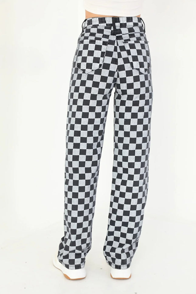 UNICORN Women's trousers checked block black grey xs s m l xl