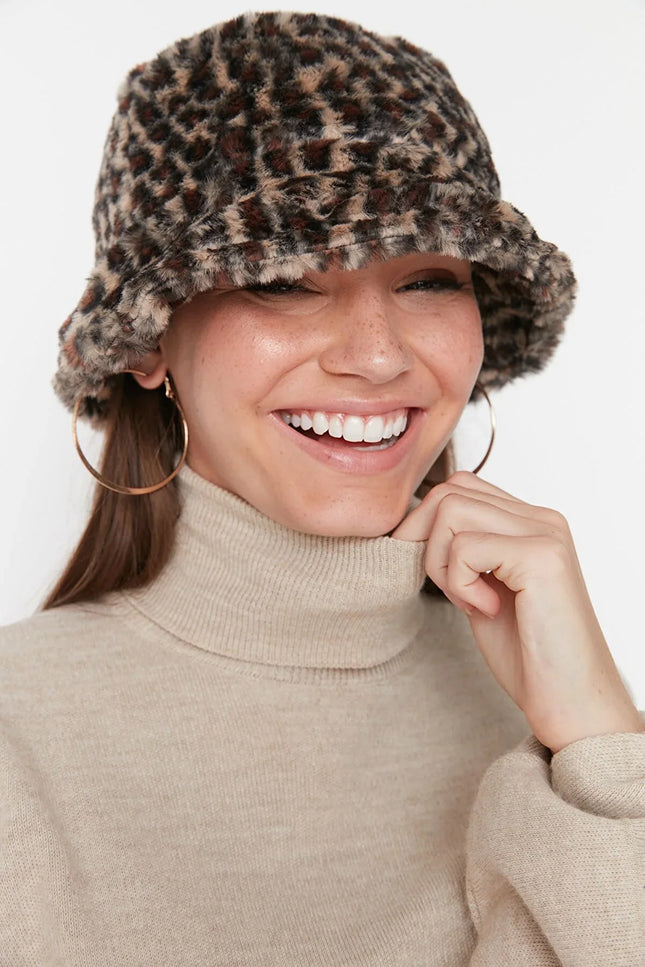 UNICORN Women's hat woolly leopard print one size