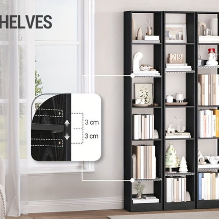 UNICORN Bookcase, Cube Shelf, CD Shelf, Modern Open Wooden Shelf White/Black