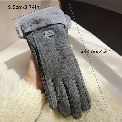 UNICORN Women's Glove Cover, Winter Warm Outdoor Gloves Black beige