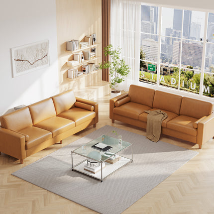 UNICORN Modern 3-Seater Sofa Couch Orange Brown