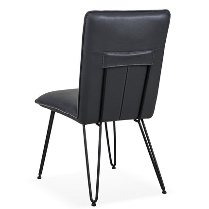 UNICORN Side chair black leather 64x48x91 cm