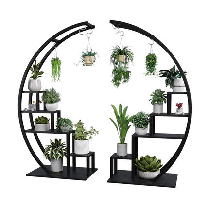 UNICORN 2 Pack 5 Tier Metal Plant Stand Black