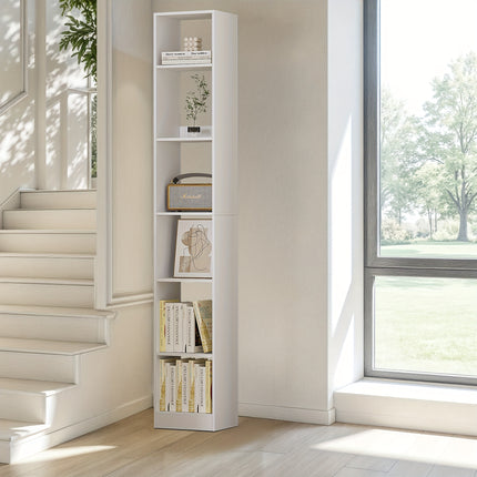 UNICORN Bookcase, Cube Shelf, CD Shelf, Modern Open Wooden Shelf White/Black
