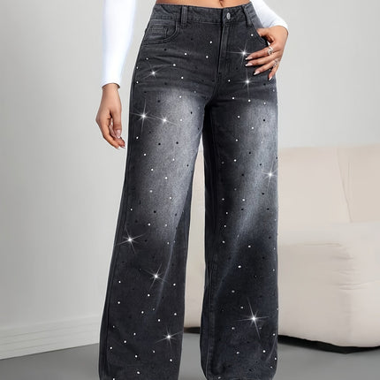 UNICORN Black Skinny Jeans Adorned with Sparkling Rhinestones xs s m l xl xxl