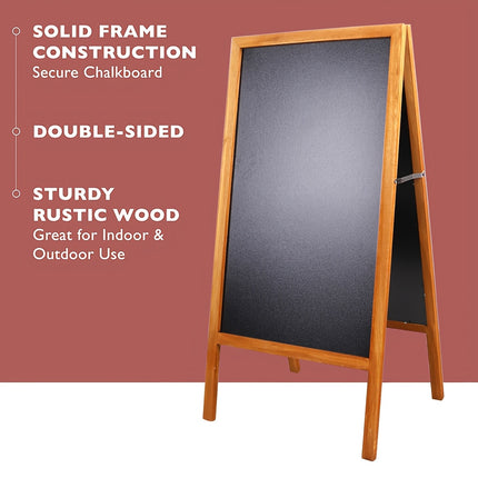 UNICORN Foldable Double Sided Magnet Chalkboard Solid Wood Frame Gray White Brown