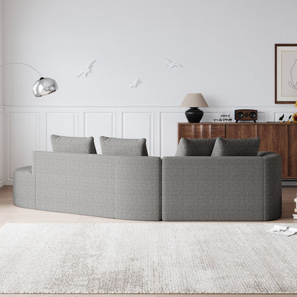 UNICORN Chenille sofa Modern, upholstered, oversized corner sofa, 4-seater, extra deep and wide seating, curved cloud couch with 4 decorative cushions, freely combinable sofa for living room and bedroom