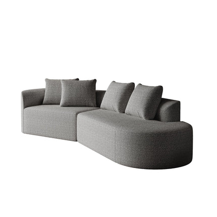 UNICORN Chenille sofa Modern, upholstered, oversized corner sofa, 4-seater, extra deep and wide seating, curved cloud couch with 4 decorative cushions, freely combinable sofa for living room and bedroom