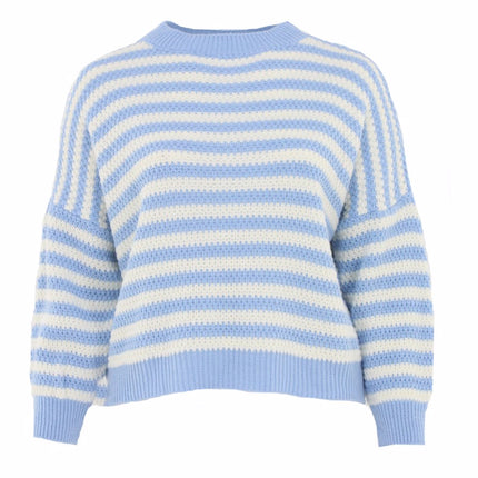 UNICORN Women's sweater striped black light blue m xl