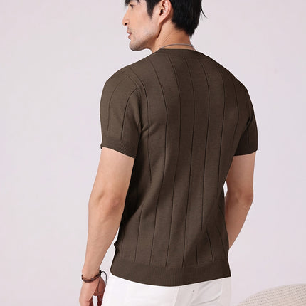 UNICORN Short-Sleeve Knitted Light Luxury T-Shirt White Brown s m l xl xxl