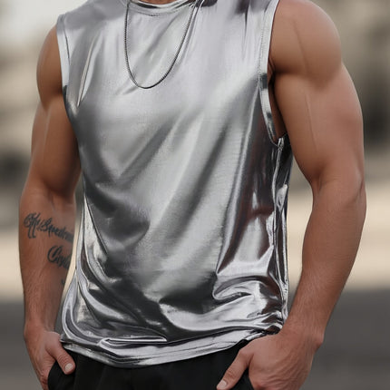 UNICORN Mens Vest, Bright Faux Metal Fashion Trend Vest s