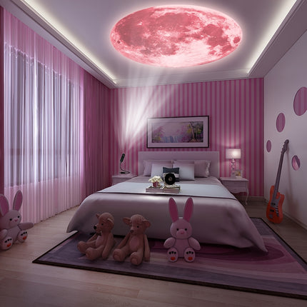 UNICORN Pink Moon Lamp That Includes Three Interchangeable Moon Projections